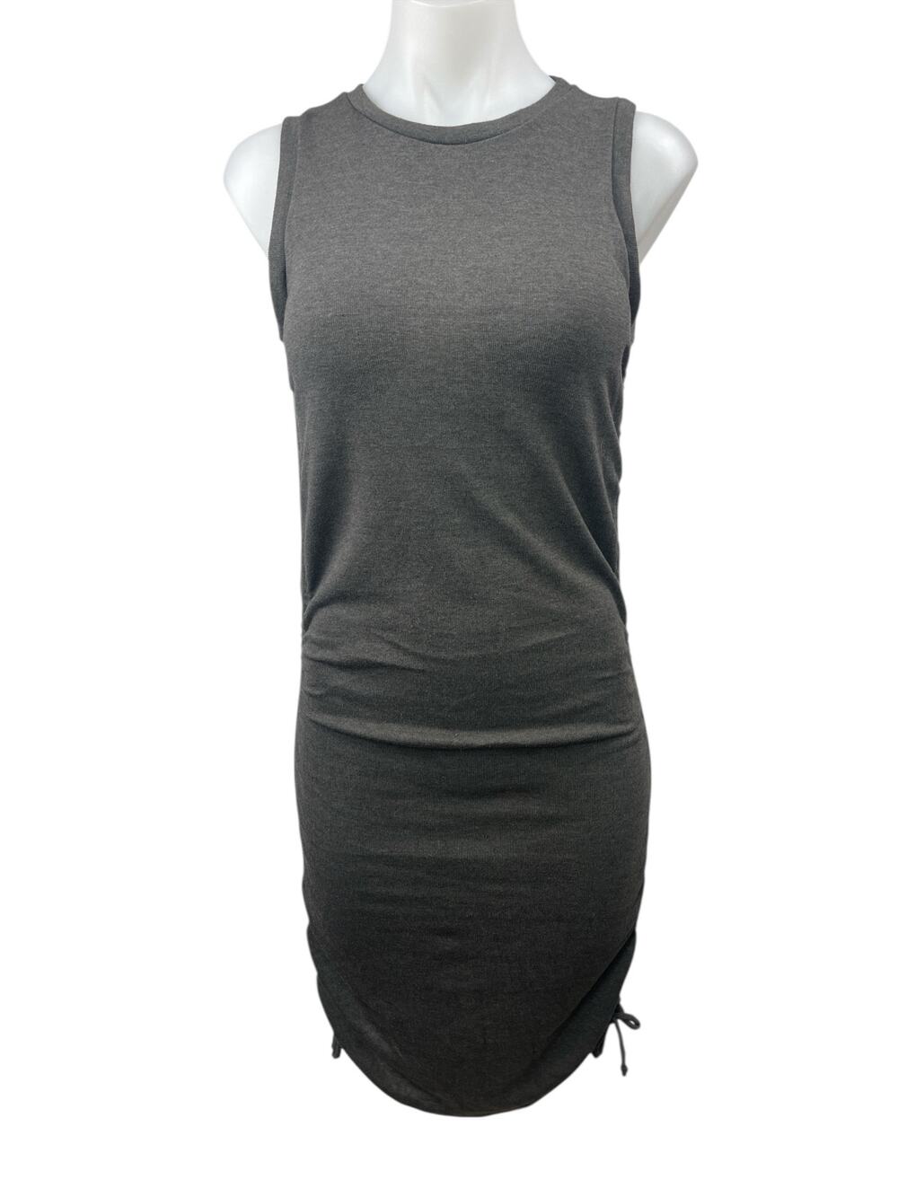 Forever 21 Women's Gray Ruched Sleeveless Knit Mini Bodycon Tank Dress Size M